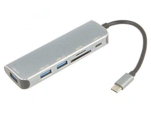 Adaptor OTG USB 3.0 0,15m Negru 5Gbps Argintiu
