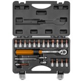 Cheie dinamometrica reversibila 1/4&quot;, 5-25Nm cu set biti NEO TOOLS 08-821 HardWork ToolsRange