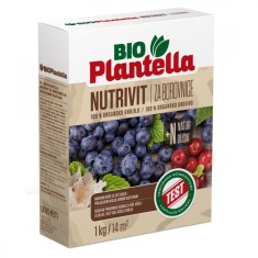 Ingrasamant natural BIO PLANTELLA NUTRIVIT pentru afine, coacaze si plante acidofile, cutie 1 kg, acoperire 14 mp, 52299