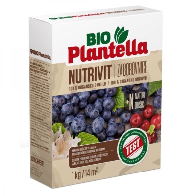 Ingrasamant natural BIO PLANTELLA NUTRIVIT pentru afine, coacaze si plante acidofile, cutie 1 kg, acoperire 14 mp, 52299 foto