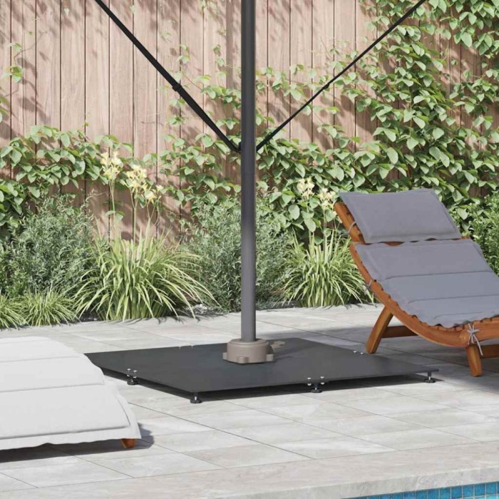 vidaXL Bază pentru umbrelă Gri &icirc;nchis 100 x 100 x 4 cm Oțel 3407831