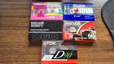 Lot 5 Casete Audio TDK, Scotch, Maxell, Memorex TYPE I Normal Bias Sigilate foto