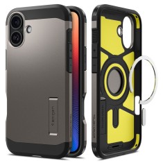 Husa iPhone 16 Spigen Tough Armor MagSafe, cenusiu foto