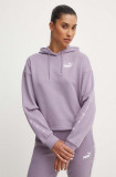 Puma bluza femei, culoarea violet, cu glugă, cu imprimeu