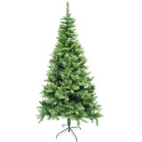 Brad artificial clasic de craciun 2.1m, interior/exterior, diametru 106 cm, 663 ramuri, suport metalic inclus, verde, Oem