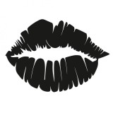 Decoratiune metalica de perete Krodesign KRO-1065 Lips, diametru 48 cm, negru, grosime 1.5 mm, VivaTechnix
