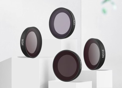 Set 4 filtre Telesin pentru Insta360 Go3, ND8, ND16, ND32, CPL, rama metalica, sticla Gorilla Glass foto