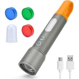Lanterna LED, reincarcabile USB-C, cu 800 lumeni, cu comutator dublu, 9 moduri, IP65, lumini portabile, rezistente la apa, pentru urgente, camping, gr