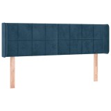 Cumpara ieftin Tablie pat cu aripioare albastru inchis 147x16x78/88 cm catifea