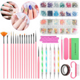 Kit Unghii Nail Art Decor Color