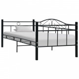 VidaXL Cadru pat de zi, negru, 90 x 200 cm, metal