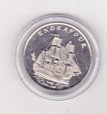 bnk mnd Gilbert Islands 1 dollar 2014 unc - Corabii - Endeavour foto