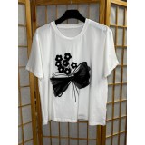 Tricou Alb cu imprimeu si aplicatii in relief