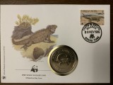 turks - reptile - iguana - FDC cu medalie, fauna wwf