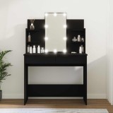 Cumpara ieftin Masă de toaletă cu LED, negru, 96x40x142 cm