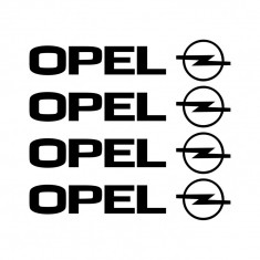 Set stickere manere Opel, sticker decorativ, culoare neagra foto