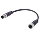 Cablu HARTING 4 pini PUR 0,5m pentru senzori și automatizări M12 mamă-tată