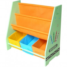 Organizator carti si jucarii cu cadru din lemn Green Crayon foto