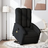 vidaXL Fotoliu rabatabil de masaj, cu ridicare, negru, material textil