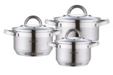 Set oale inox 6 piese Bohmann 5.0L, 3.9L 2.9L, 7 straturi, inductie, capace sticla, inox