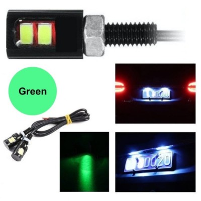Set 2 LEDuri Lumini Numere Auto 12mm 2x5730 12V Verzi 1F032 XXM foto