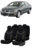 Set huse scaune SAPPHIRE compatibile VW Passat B6 (2005-2010)Piele+Textil (ALBASTRU), Umbrella