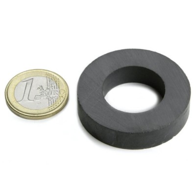 Magnet ferita inel &amp;Oslash;40/22 x 9 mm, putere 2,7 kg, Y35 foto