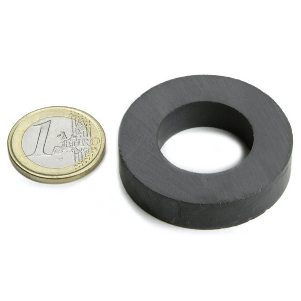 Magnet ferita inel &Oslash;40/22 x 9 mm, putere 2,7 kg, Y35