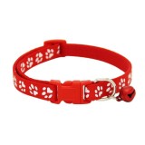 Zgarda ajustabila cu clopotel pentru caini si pisici, 18-32cm/1cm, Rosu, Ropet