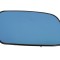 Sticla oglinda exterioara albastra dreapta Peugeot 407 (2002 - 2010) fara incalzire