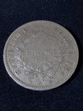 Moneda Argint Franța 1875 A, 5 Franci, 25g, Argint 0.900, Numismatică