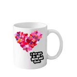 Cana din ceramica Love, pentru Ziua indragostitilor, 330 ml, alba