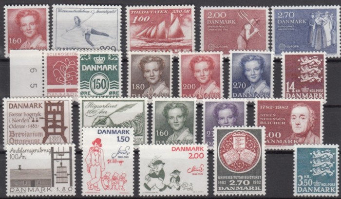 C984- Danemarca 1982 - anul complet ,timbre nestampilate MNH