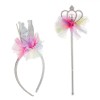Set Accesorii Păr Fete: Tiară, Coroană &amp; Baghetă Magică Multicoloră, 30cm, Plastic, +4 Ani