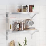 VidaXL Rafturi de perete, 2 buc. 50x23,5 cm argintiu oțel inoxidabil