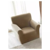 Cumpara ieftin Husa Elastica pentru Fotoliu din Catifea + Fata de Perna, Bej - JO687