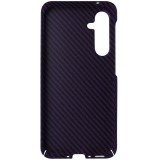 Husa spate policarbonat aspect Carbon, mov cu negru, pentru Samsung Galaxy A35 5G