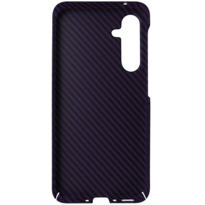 Husa spate policarbonat aspect Carbon, mov cu negru, pentru Samsung Galaxy A35 5G foto
