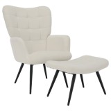 Cumpara ieftin Fotoliu cu suport pentru picioare alb negru Haben 70x78x97 cm