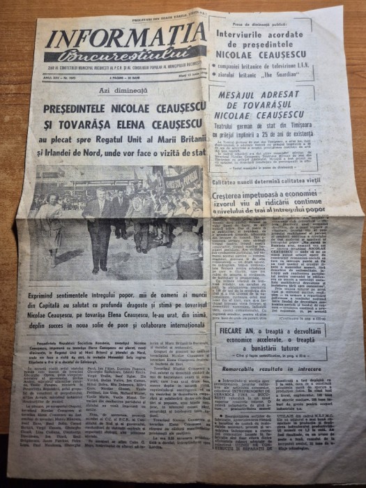 informatia bucurestiului 13 iunie 1978-ceausescu vizita in marea britanie