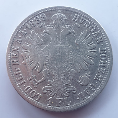 Austria 1 florin 1888 argint Franz Joseph l foto