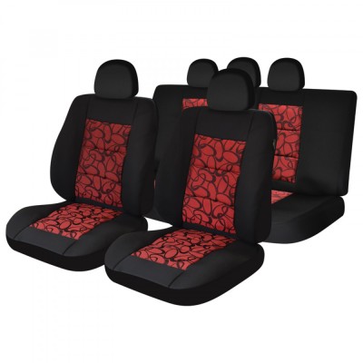 Set huse universale Pemium Lux Umbrella pentru auto, culoare rosu si negru foto