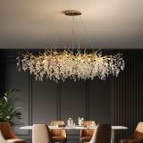 Candelabru Cristal WALTZ Rhapsody Auriu 80 cm, 9x G9, Inaltime Reglabila