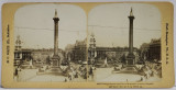 TRAFALGAR SQUARE AND NELSON MONUMENT , LONDON , FOTOGRAFIE STEREOSCOPICA , 1901