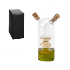 Sticla cruet cu doua compartimente, capacitate pana la 50 ml si pana la 250 ml