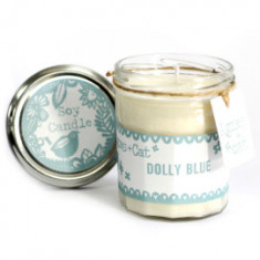 Pachet 6 bucatii Lum&acirc;năre din ceara de soia &icirc;n borcan &ndash; Dolly Blue, 220 ml, timp de ardere 50 h