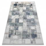 DISTIN 0143A covor modern bleumarin / albastru / alb - Geometric, vintage, franjuri, 140x190 cm