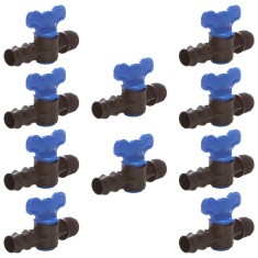 Set 10 x Robinet din plastic pentru teava picurare cu filet si stut, Nr-7625, 20 mm x 3/4&quot; FE