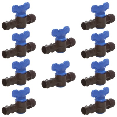 Set 10 x Robinet din plastic pentru teava picurare cu filet si stut, Nr-7625, 20 mm x 3/4&amp;quot; FE foto