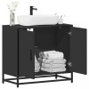 VidaXL Dulap pentru chiuvetă de baie negru 65x33x60 cm lemn prelucrat